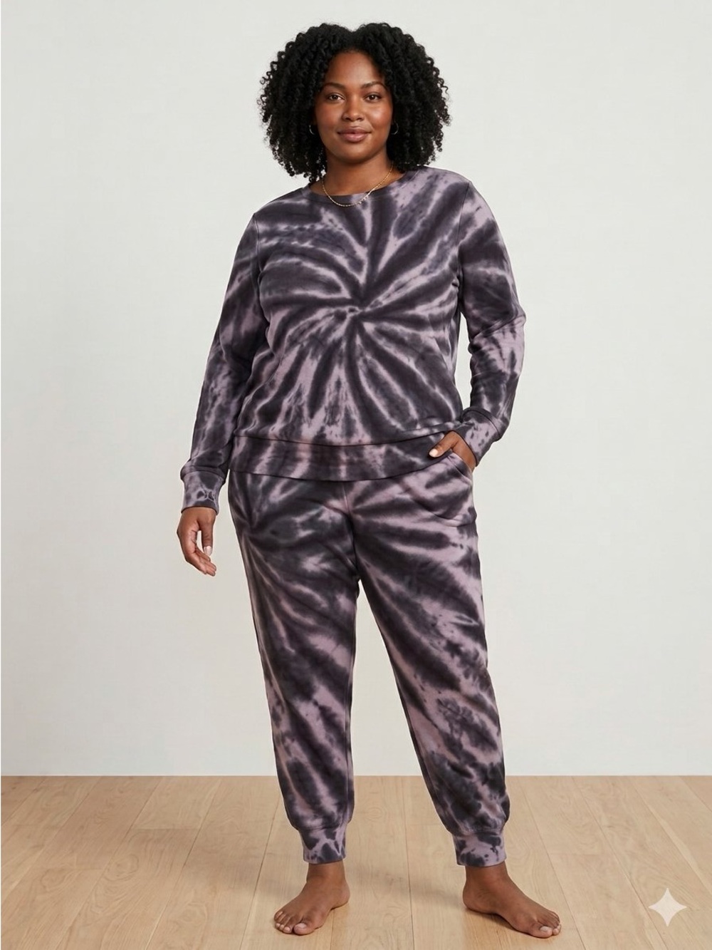 torrid Black & Purple Tie-Dye Sweatshirt Jogger Set READ DESCRIPTION B4 BUYING